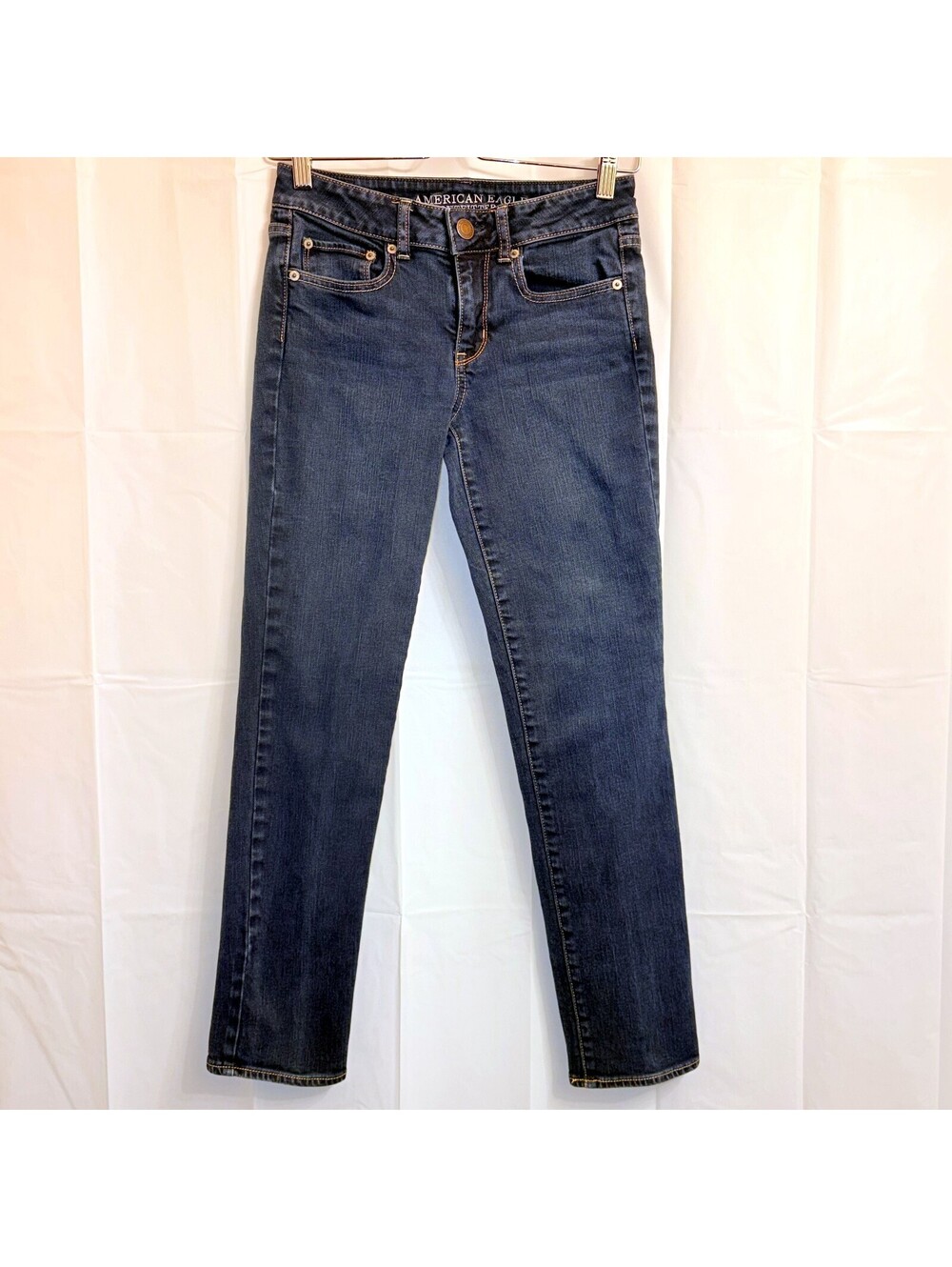 American Eagle Outfitters Women's Straight Jeans Size 4 Short Blue 27.5" Inseam